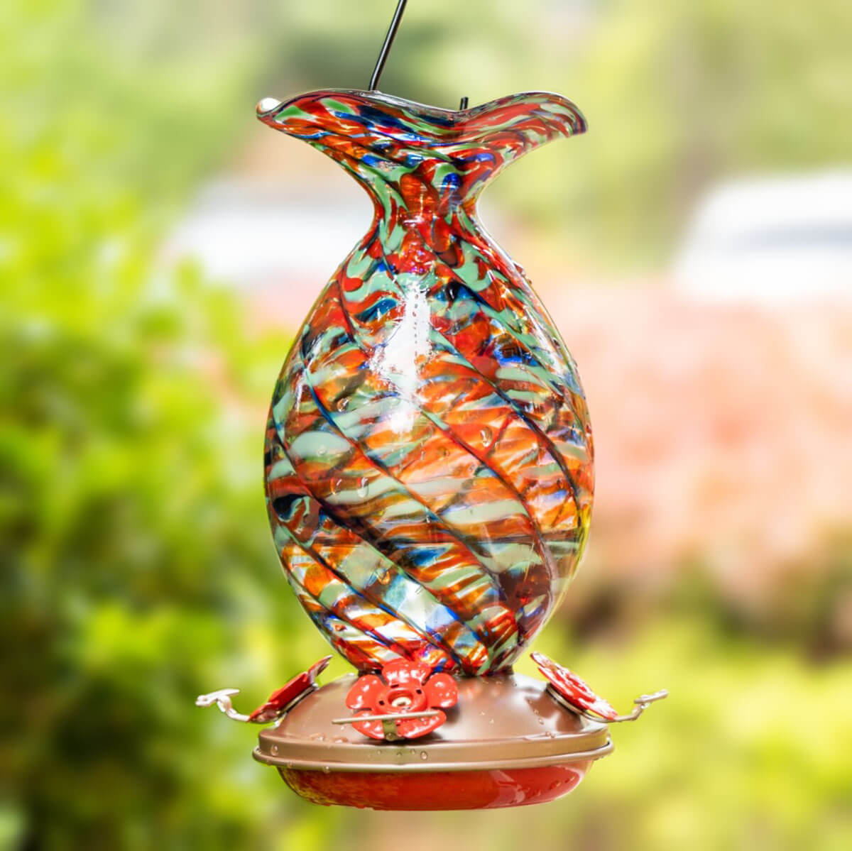 Blown Glass Handcrafted selling Little Hummingbird Feeder