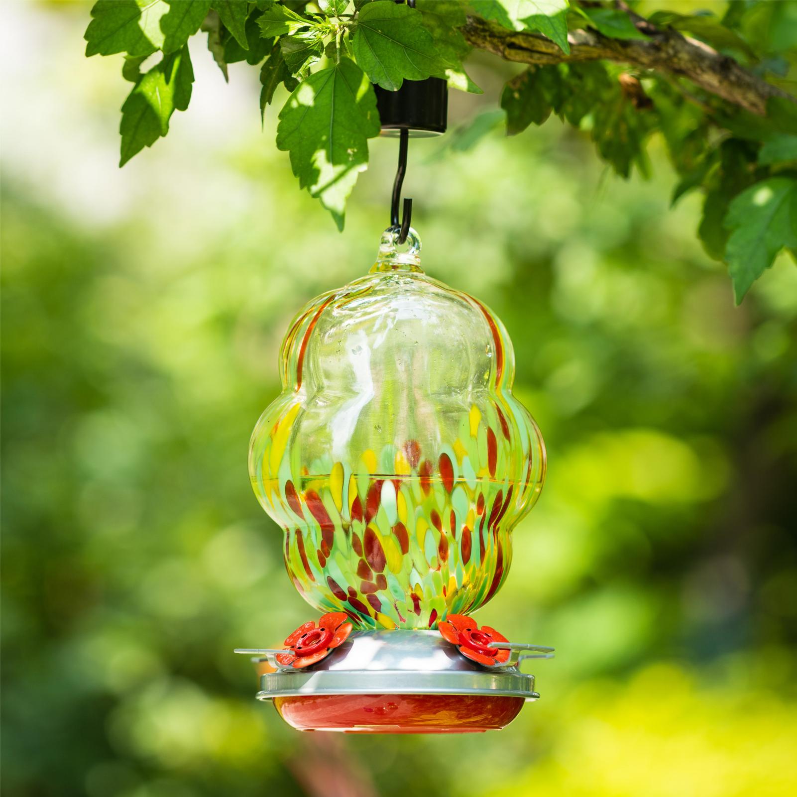 Muse Garden Hummingbird Feeders for Outdoors Hanging, 24 Ounces, Multi ...