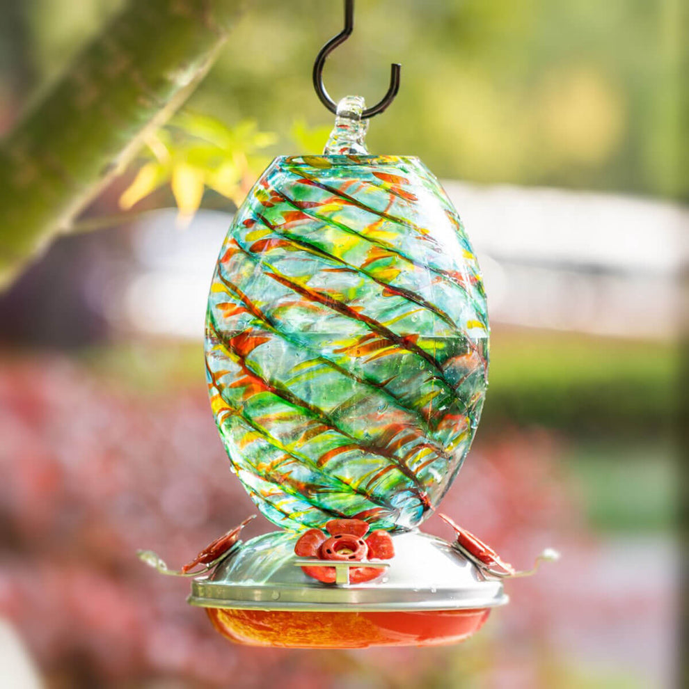 Muse Garden Hand Blown Glass Hummingbird Feeder - Hawaii Mermaid ...